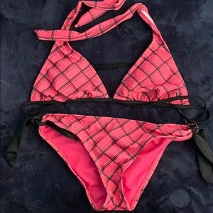 Hurley pink and black bathing suit